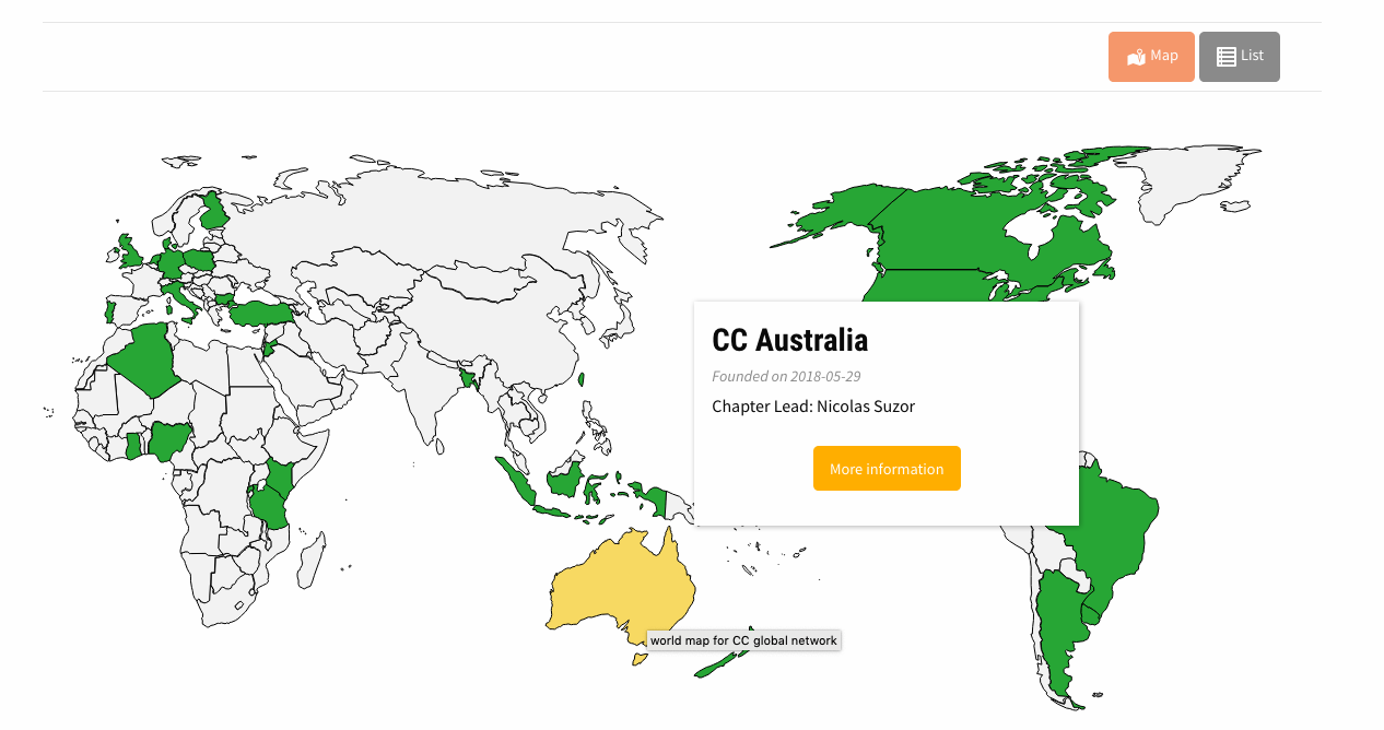 Map from chapters around the world